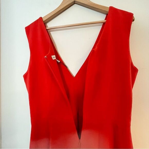 Dress The Population Sandro Mermaid Gown With Slit in Large Poppy Red, NWT - Picture 8 of 14